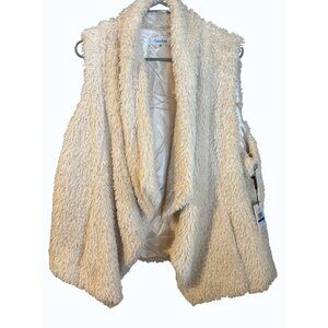Calvin‎ Klein Faux Fur Vest - Size XL - NWT - Cream White - MSRP $109.50